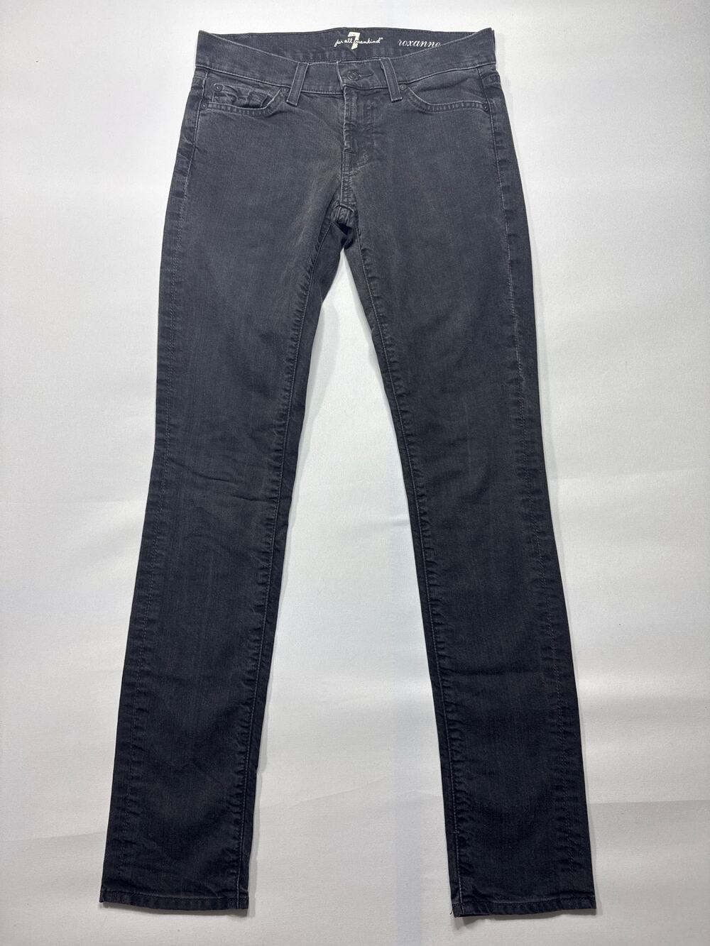 7 For All Mankind Women's Roxanne Straight Leg Dark Gray Jeans - Size 25 (28x31)